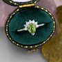 Genuine Pear Cut Peridot Crown Ring In Sterling Silver, thumbnail 7 of 12