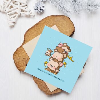 Cute Monkeys Greetings Card, 5 of 9