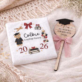 Personalised Nursery Graduate Teddy Bear T Shirt 2026, 2 of 4