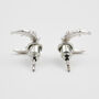Silver Nightshade Moon Stud Earrings, thumbnail 4 of 7