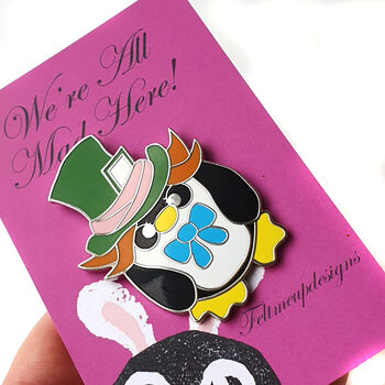 Hatter Penguin Enamel Pin: Alice In Wonderland Penguin Badge, 4 of 10