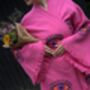 Long Organic Cotton Robe: Pink Eye, thumbnail 4 of 6