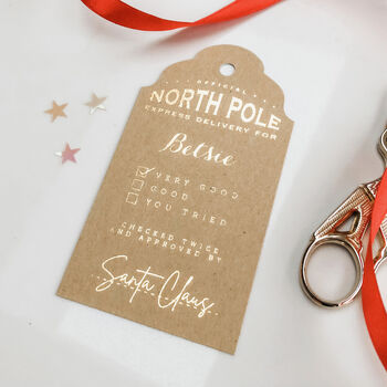 Personalised Foil North Pole Delivery Christmas Tags, 4 of 5