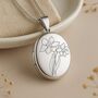 Personalised Sterling Silver March Birth Flower Locket – Daffodil, thumbnail 1 of 11