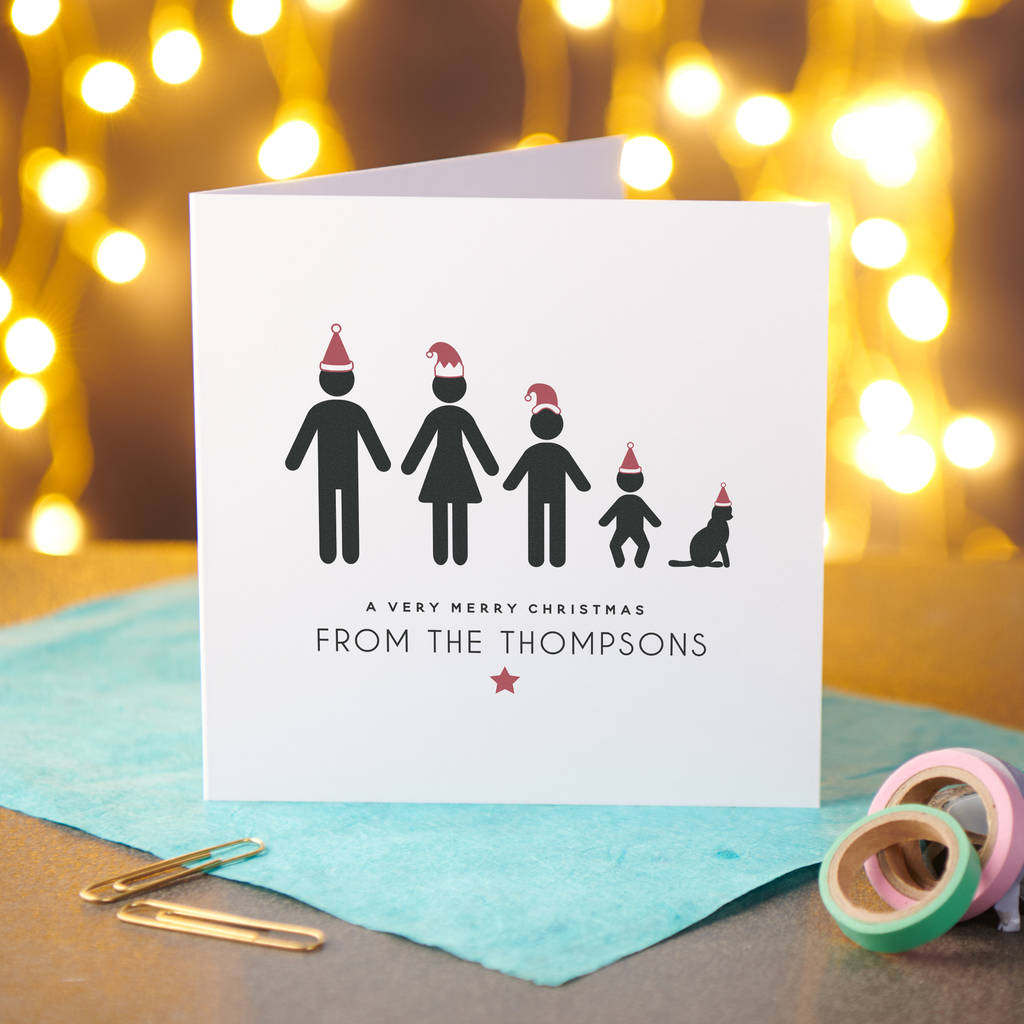 Personalised 10 Pack Of Family Christmas Cards, 1 of 4
