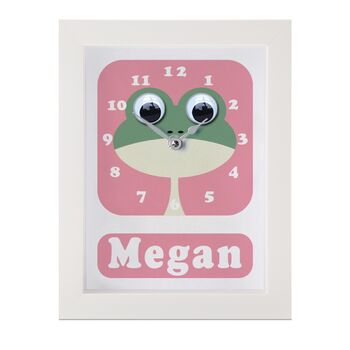 Personalised Children's Frog Clock, 6 of 9