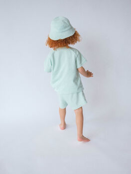Soft Mint Three Piece Towelling Cotton Summer Set, 3 of 5