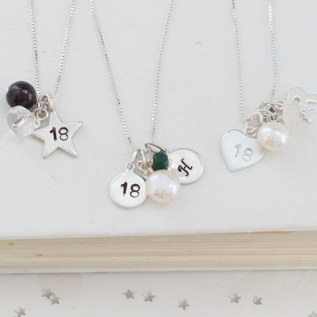 personalised 18th birthday necklace by bish bosh becca