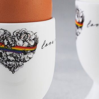 Gift Set Of Two Love Is Love Egg Cups, 2 of 3