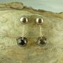 Chocolate Pearl And Smoky Quartz Earrings, thumbnail 2 of 3