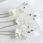 White Flower Bridal Hair Pin Set, thumbnail 2 of 3