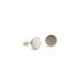 Full Moon Circle Stud Earrings Brushed Sterling Silver, thumbnail 1 of 3