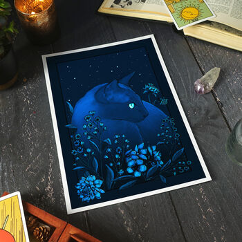 Starlight Cat Giclée Art Print, 4 of 5
