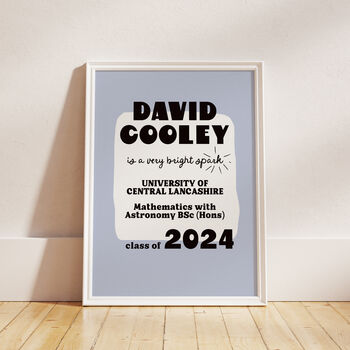 Personalised 'Bright Spark' Print 2024 Graduation Gift, 12 of 12