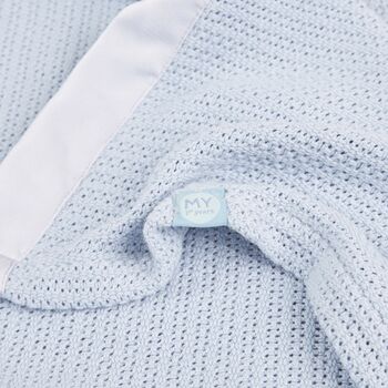 Personalised Baby Blue Cellular Blanket, 4 of 6