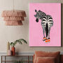 Custom Personalised Zebra Wearing Sneakers Art Print, thumbnail 3 of 9