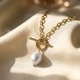 18k Gold Vermeil Plated Pearl Necklace, thumbnail 1 of 4