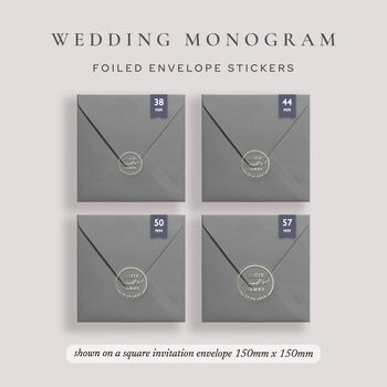 Custom Foil Stickers For Wedding Invitation Envelopes And Favours Contemporary, 5 of 12