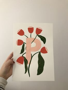 Personalised Floral Initial Painting, 6 of 12