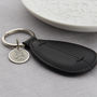 Personalised Silver St Christopher Oval Leather Keyring, thumbnail 1 of 7