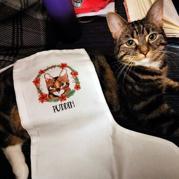 Personalised Christmas Stocking For Cat Lovers, 3 of 12