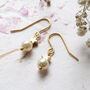 Pearl And Gold Plated Star Drop Earrings, thumbnail 2 of 6