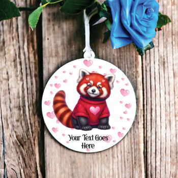 Personalised Red Panda Love Decoration, 2 of 2