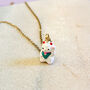 Good Luck Maneki Neko Cat Charm Necklace, thumbnail 2 of 2