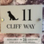 Personalised Dog Silhouette Design House Number Sign Acrylic, thumbnail 1 of 3