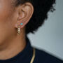 Sparkly Large Gold Vermeil Plated Star Hoops, thumbnail 3 of 11