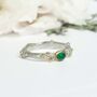 Emerald Woodland Ring, Silver And Gold Nature Ring, thumbnail 4 of 7