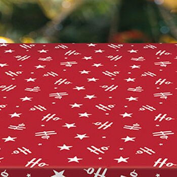 Christmas Red Table Cloth For Holiday Gatherings Ho Stars, 3 of 5