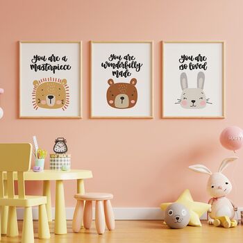 You Are So Loved Rabbit Nursery Print, 7 of 8