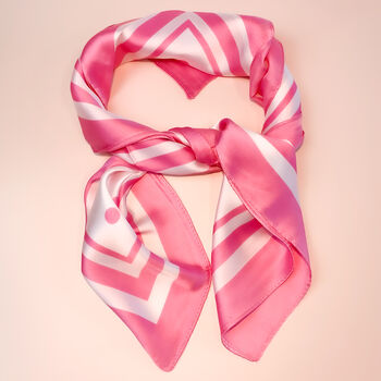 Pink And White Polka Dot Silky Scarf, 3 of 4