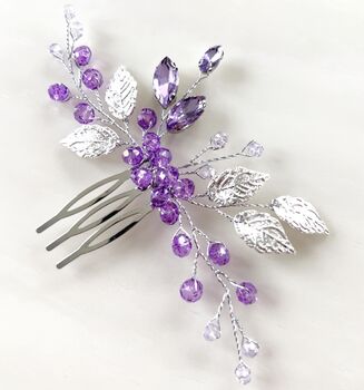 Lilac Bridesmaid And Flower Girl Hair Comb, 3 of 5