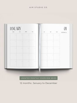 Personalised Undated Diary, A5 Week To View Planner, 3 of 11