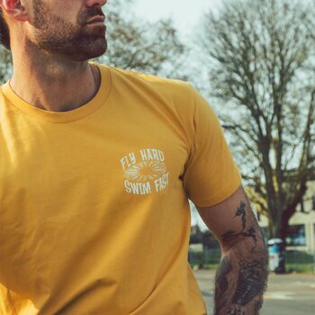 Hoy Fly Hard T Shirt Mustard, 2 of 6