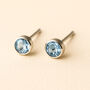 Sterling Silver Blue Topaz Stud Earrings, thumbnail 1 of 7