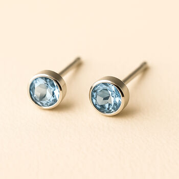 Sterling Silver Blue Topaz Stud Earrings, 10 of 10