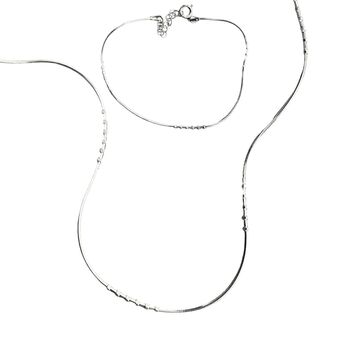 Sterling Silver Small Beaded Bracelet And Necklace Set, 5 of 6