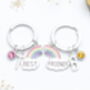 Personalised Rainbow Pair Of Best Friends Keyrings Matching Set, thumbnail 2 of 6