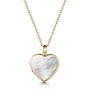 Mother Of Pearl Modern Heart Locket 18 K Gold Plate, thumbnail 1 of 9
