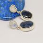 Moonstone, Sapphire Silver Earrings, thumbnail 1 of 8