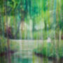 Emanation, Green Oil Painting Of River And Egret, thumbnail 5 of 9