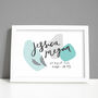 Hand Lettered Baby Name And Details Print, thumbnail 2 of 6