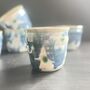 Blue Floral Tumblers Cute Wonky Hand Painted Cups, thumbnail 6 of 10