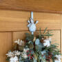 Snowman Silver Metal Christmas Wreath Door Hanger, thumbnail 1 of 3