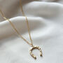 18 K Gold Plated Horseshoe Necklace, thumbnail 1 of 3