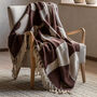 Cosy Woven Tasselled Throw Chocolate, thumbnail 1 of 4