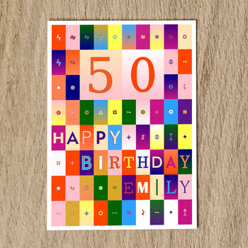 Personalised 50th Birthday Card Age And Name 1975, 4 of 9